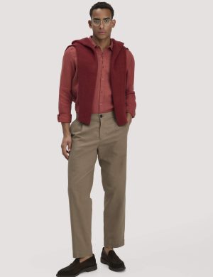 hessnatur Herren Hose RON Relaxed aus Bio-Baumwolle mit Leinen - braun