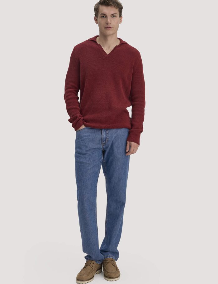 hessnatur Herren Jeans BEN Regular Straight aus Bio-Denim mit TENCEL™ Lyocell und Leinen - blau