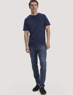 hessnatur Herren Jeans MADS Relaxed Tapered aus Bio-Denim - blau