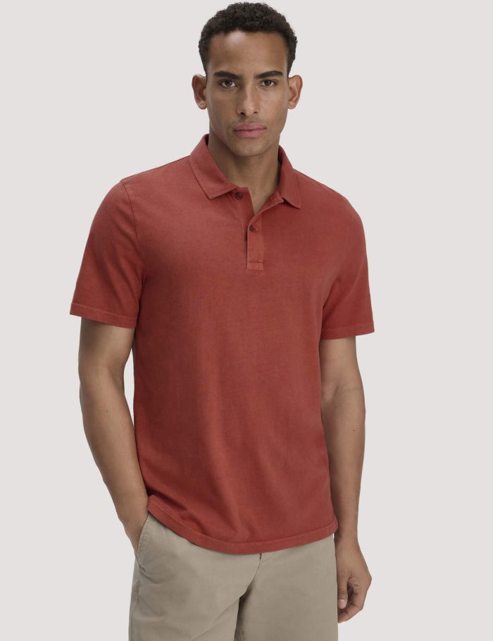 hessnatur Herren Jersey Polo Regular aus Bio-Baumwolle - braun