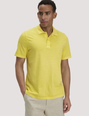 hessnatur Herren Jersey Polo Regular aus Bio-Baumwolle - gelb
