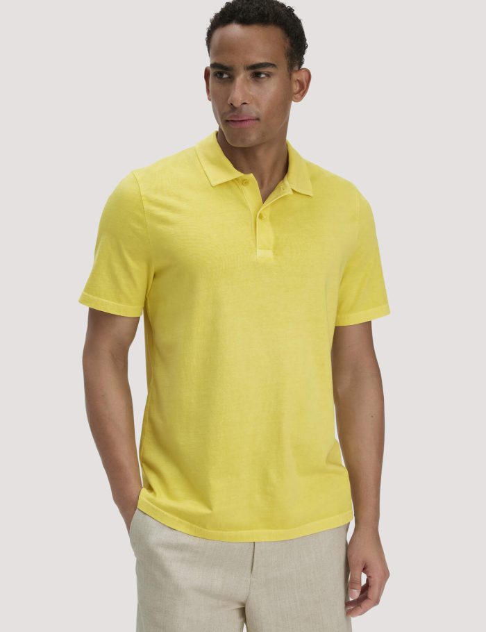 hessnatur Herren Jersey Polo Regular aus Bio-Baumwolle - gelb hessnatur Herren Jersey Polo Regular aus Bio-Baumwolle - gelb
