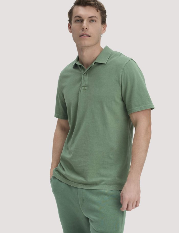 hessnatur Herren Jersey Polo Regular aus Bio-Baumwolle - grün hessnatur Herren Jersey Polo Regular aus Bio-Baumwolle - grün