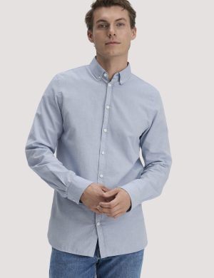 hessnatur Herren Oxford Hemd Regular aus Bio-Baumwolle - blau - Größe XL (43/44)