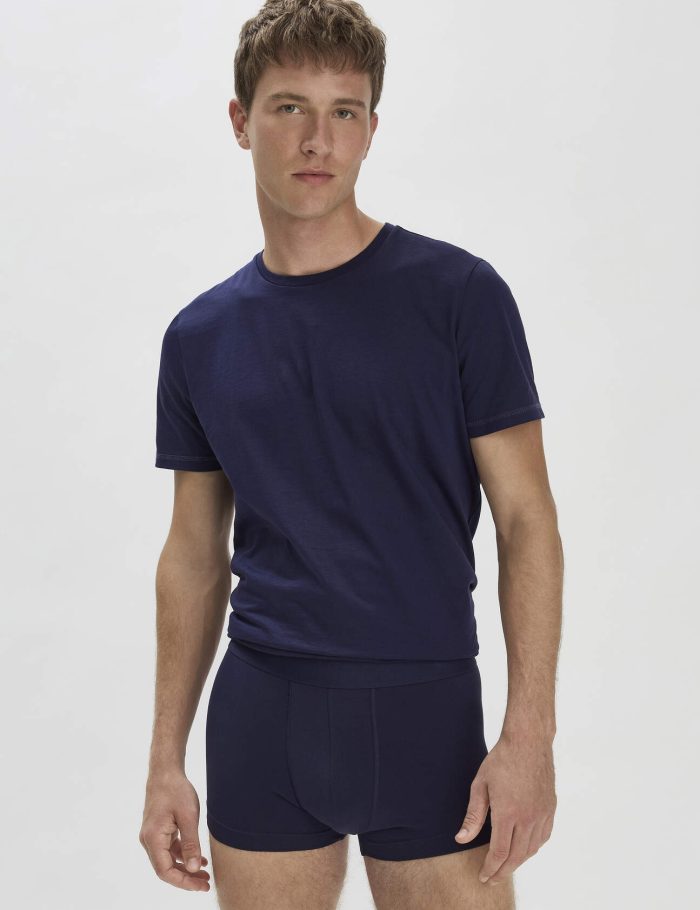 hessnatur Herren Pants Regular Cut COTTON MIX aus Bio-Baumwolle - blau - Größe 5 = M