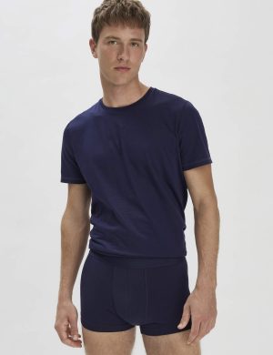 hessnatur Herren Pants Regular Cut COTTON MIX aus Bio-Baumwolle - blau - Größe 6 = L