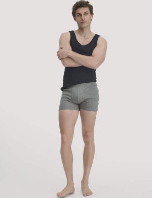 hessnatur Herren Pants Regular Cut im 2er-Pack PURE NATURE aus Bio-Baumwolle - grau - Größe 4 = S
