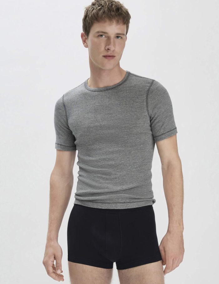 hessnatur Herren Pants Regular Cut im 3er-Pack COTTON MIX aus Bio-Baumwolle - schwarz - Größe 6 = L