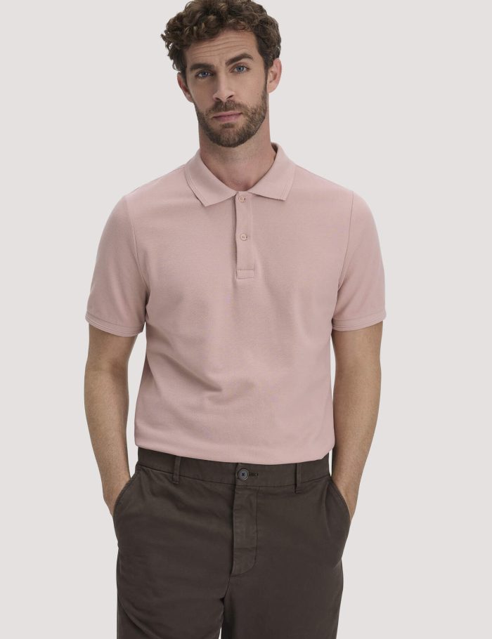 hessnatur Herren Piqué Polo Regular aus Bio-Baumwolle - rosa
