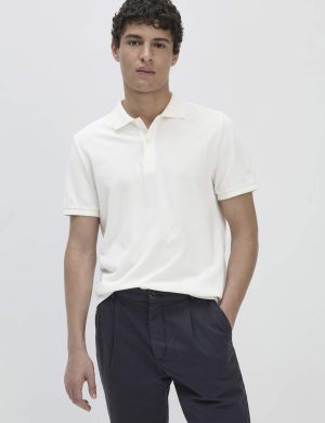 hessnatur Herren Piqué Polo Regular aus Bio-Baumwolle - weiß