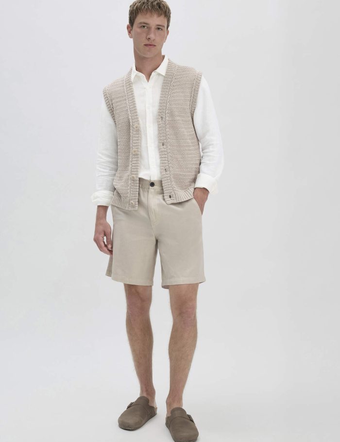 hessnatur Herren Shorts Relaxed aus Bio-Baumwolle mit Leinen - beige
