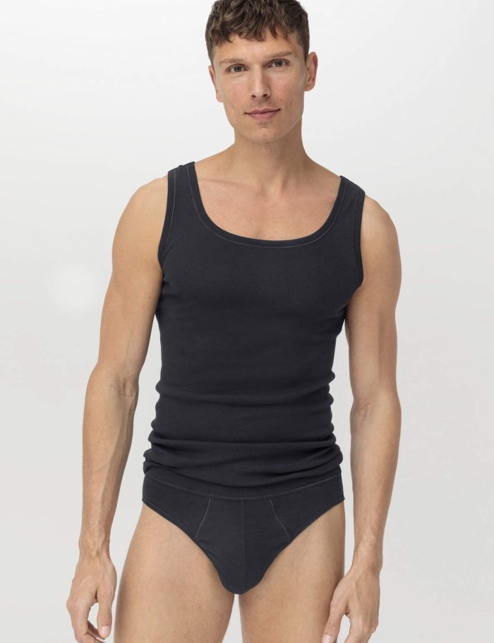 hessnatur Herren Slip Regular Cut im 2er-Pack PURE NATURE aus Bio-Baumwolle - schwarz - Größe 4 = S