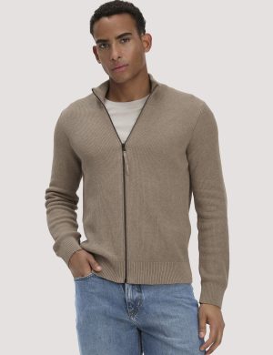 hessnatur Herren Strick Jacke Regular aus Bio-Baumwolle - braun