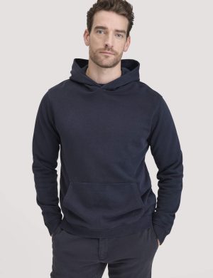 hessnatur Herren Sweathoodie Relaxed aus Bio-Baumwolle - blau