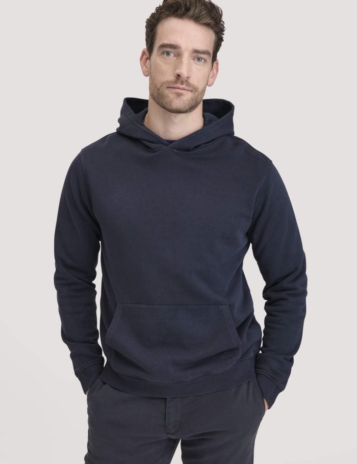 hessnatur Herren Sweathoodie Relaxed aus Bio-Baumwolle - blau