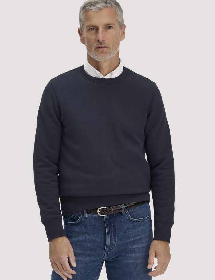 hessnatur Herren Sweatshirt Regular BETTERRECYCLING aus Bio-Baumwolle - blau