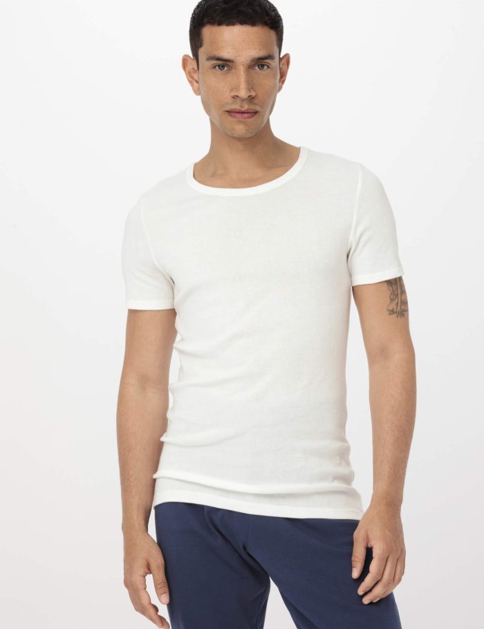 hessnatur Herren T-Shirt im 2er-Pack PURE NATURE aus Bio-Baumwolle - weiß - Größe 6 = L