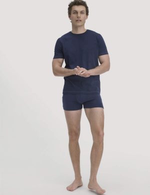 hessnatur Herren T-Shirt PURE COTTON aus Bio-Baumwolle - blau