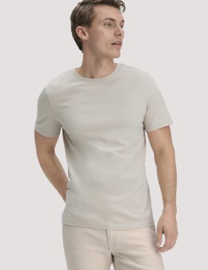 hessnatur Herren T-Shirt Regular aus Regenerative Organic Cotton (ROC) - beige