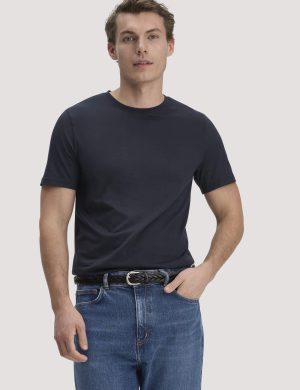 hessnatur Herren T-Shirt Regular aus Regenerative Organic Cotton (ROC) - blau