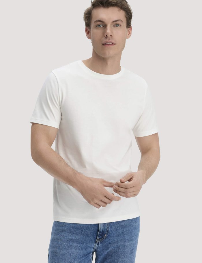 hessnatur Herren T-Shirt Regular aus Regenerative Organic Cotton (ROC) - weiß