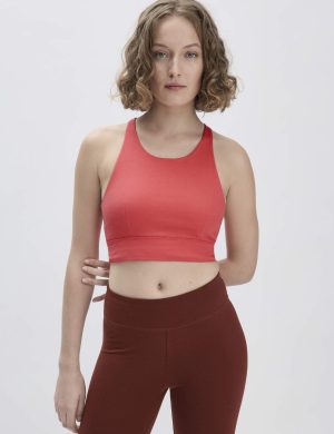 hessnatur Loungewear Bustier Highneck ACTIVE LIGHT aus Bio-Baumwolle - rot