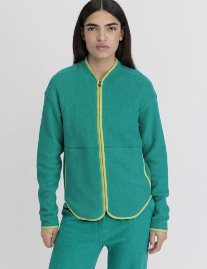 hessnatur Loungewear Fleece Jacke Relaxed ACTIVE LIGHT aus Bio-Baumwolle - grün hessnatur Loungewear Fleece Jacke Relaxed ACTIVE LIGHT aus Bio-Baumwolle - grün