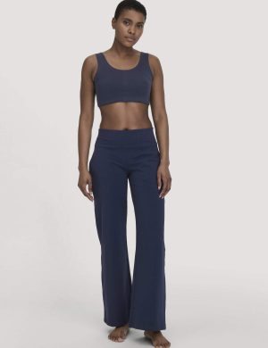 hessnatur Loungewear Hose Regular ACTIVE LIGHT aus Bio-Baumwolle - blau