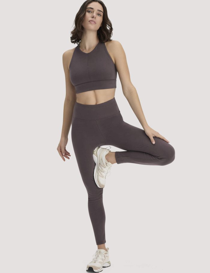 hessnatur Loungewear Leggings High Waist ACTIVE COMFORT aus Bio-Baumwolle - braun