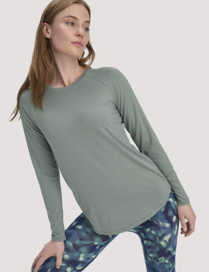 hessnatur Loungewear Longsleeve Regular ACTIVE COMFORT aus TENCEL™ Lyocell - grün