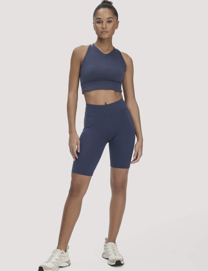 hessnatur Loungewear Shorts Fitted ACTIVE LIGHT aus Bio-Baumwolle - blau