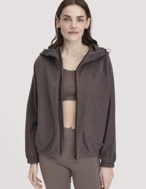 hessnatur Loungewear Softfleece Jacke Oversize ACTIVE COMFORT aus Bio-Baumwolle - lila