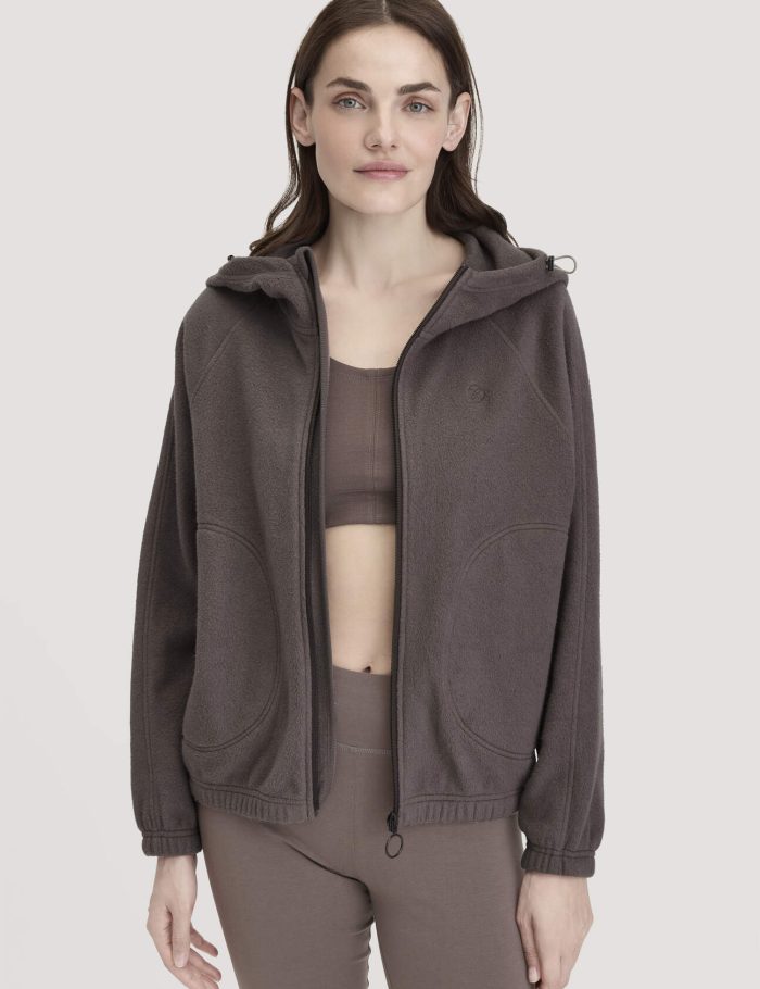 hessnatur Loungewear Softfleece Jacke Oversize ACTIVE COMFORT aus Bio-Baumwolle - lila
