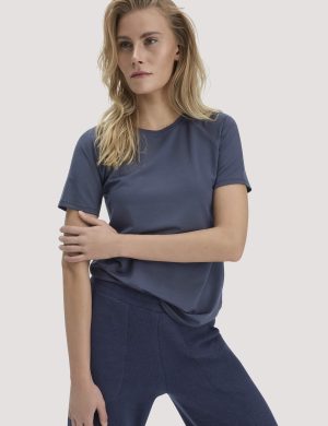 hessnatur Loungewear T-Shirt Regular ACTIVE COMFORT aus TENCEL™ Lyocell - blau