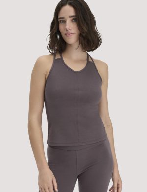 hessnatur Loungewear Top Fitted ACTIVE COMFORT aus Bio-Baumwolle - braun