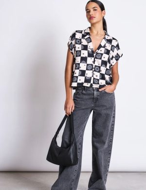 Bluse Tierra Floral Schwarz