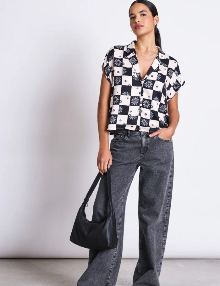 Bluse Tierra Floral Schwarz