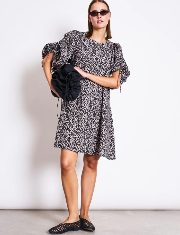 Kleid Malus Leo Print Braun