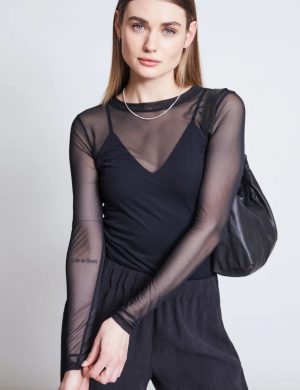 Longsleeve Dora Mesh Schwarz