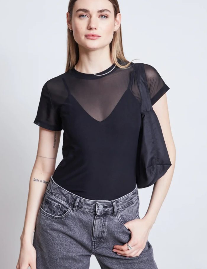 T-Shirt Evie Mesh Schwarz T-Shirt Evie Mesh Schwarz