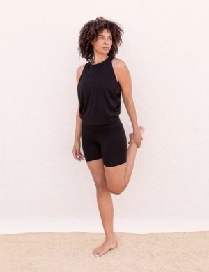 Jaya MADITA - Damen - luftiges Top mit offenem Rücken aus Tencel-Baumwoll-Mix