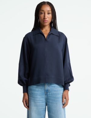 Bluse Lang Rheana Blau