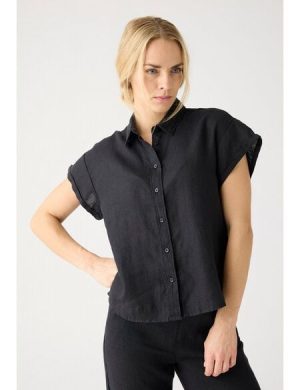 KnowledgeCotton Apparel ASTER faltbares Kurzarm-Leinenhemd - Bio-Leinen - GOTS/Vegan