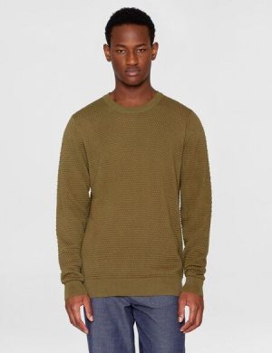 KnowledgeCotton Apparel Crewneck Strickpullover VAGN aus Bio-Baumwolle - ROC/GOTS/Vegan
