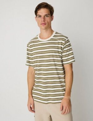 KnowledgeCotton Apparel Getreiftes T-Shirt aus Bio-Baumwolle