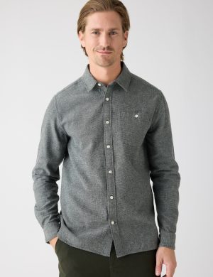 Hemd Fishbone Flannel Gr&uuml;n