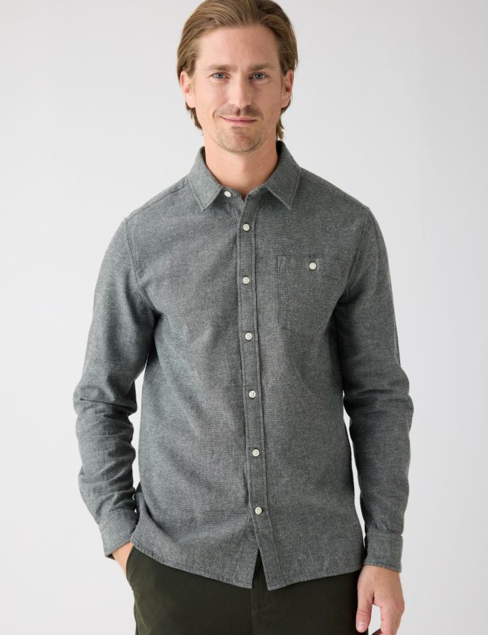 Hemd Fishbone Flannel Grün Hemd Fishbone Flannel Grün