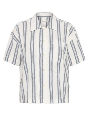 Hemd Striped Short Sleeved Blau
