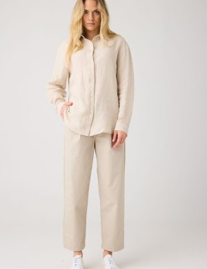 Hose Poplin Pleat Beige
