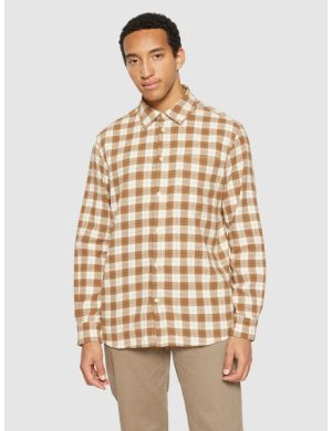 KnowledgeCotton Apparel Kariertes Checked Hemd Loose Fit aus Bio-Baumwolle